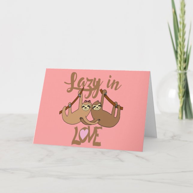 Sloths Valentine's Day Relationship Paares Lazy Karte (Vorderseite)