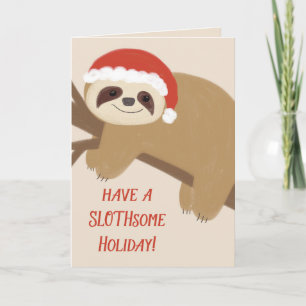 Slothsome Holiday Sloth Christmas Grußkarte Karte