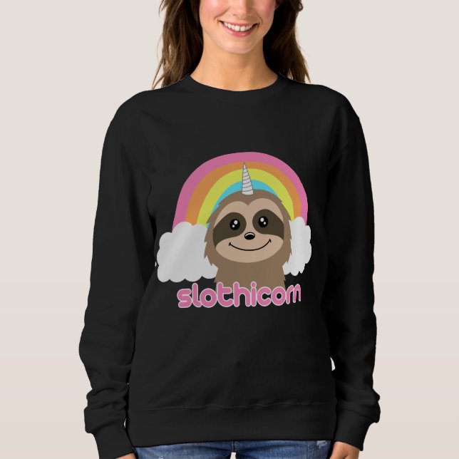 Slothunicorn-niedliche Sweatshirt (Vorderseite)