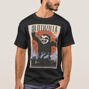 Slothzilla Japanese Sloth Riant Monster Sloth T-Shirt