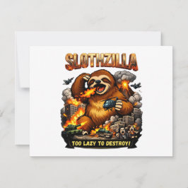 Slothzilla Too Lazy to Destroy,Funny Kaiju Monster Mitteilungskarte