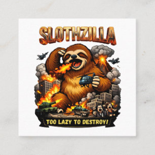 Slothzilla zu faul zum Zerstören, Lustiges Kaiju-M Quadratische Visitenkarte