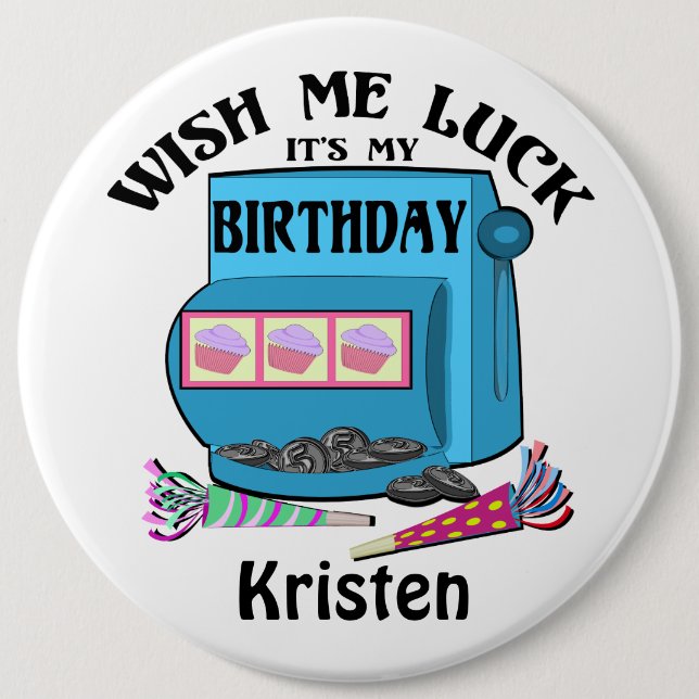 Slotmaschine zum Geburtstag Button (Vorderseite)
