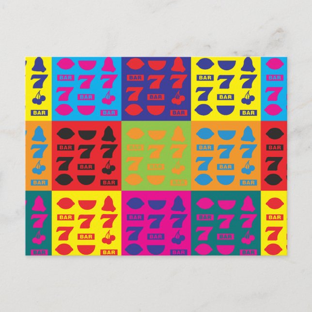 Slots Pop Art Postkarte (Vorderseite)