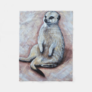 Slouchy Meerkat Painting Fleecedecke