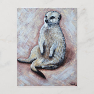 Slouchy Meerkat Painting Postkarte
