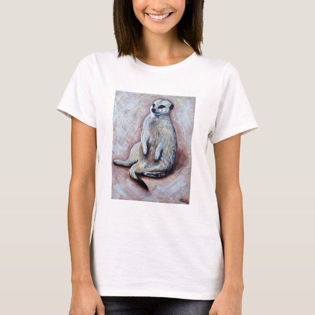 Slouchy Meerkat Painting T-Shirt (Vorderseite)