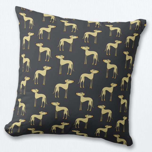 Sloughi Dog Pattern Kissen (Sloughi or Saluki dog throw pillow)