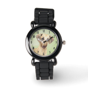Sloughis-Malerei - Niedliche Original Hunde-Kunst Armbanduhr