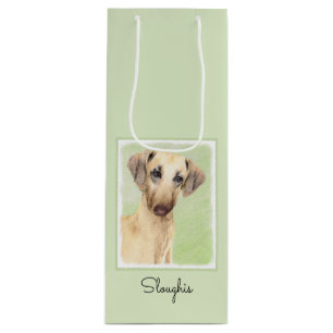 Sloughis-Malerei - Niedliche Original Hunde-Kunst Geschenktüte Für Weinflaschen