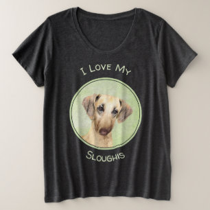 Sloughis-Malerei - Niedliche Original Hunde-Kunst Große Größe T-Shirt