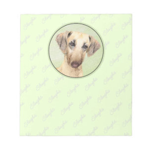 Sloughis-Malerei - Niedliche Original Hunde-Kunst Notizblock