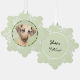 Sloughis-Malerei - Niedliche Original Hunde-Kunst Ornament Karte