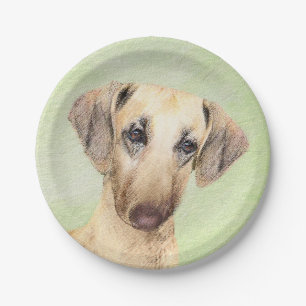 Sloughis-Malerei - Niedliche Original Hunde-Kunst Pappteller