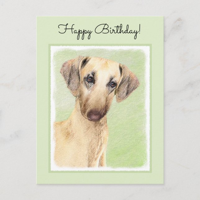 Sloughis-Malerei - Niedliche Original Hunde-Kunst Postkarte (Vorderseite)