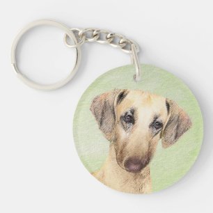 Sloughis Malerei - Süße Original-Hunde-Kunst Schlüsselanhänger