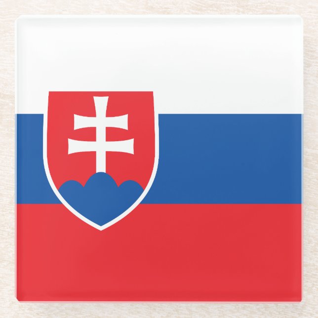 Slovakia Flag Glasuntersetzer (Vorderseite)