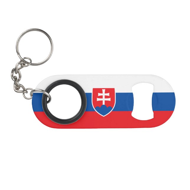 Slovakia Flag Mini Flaschenöffner (Vorderseite (Horizontal))