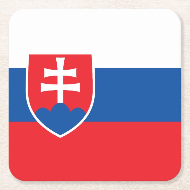 Slovakia Flag Rechteckiger Pappuntersetzer (Vorderseite)