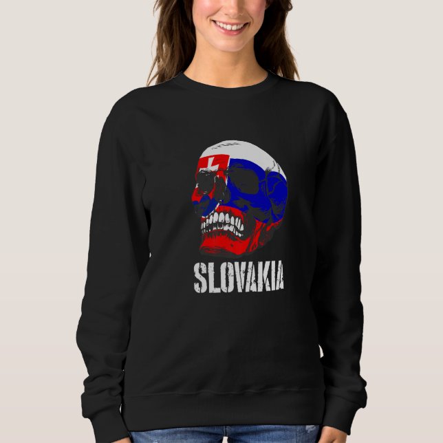 Slovakia Flag Skull Slovak Pride Patriotic  1 Sweatshirt (Vorderseite)