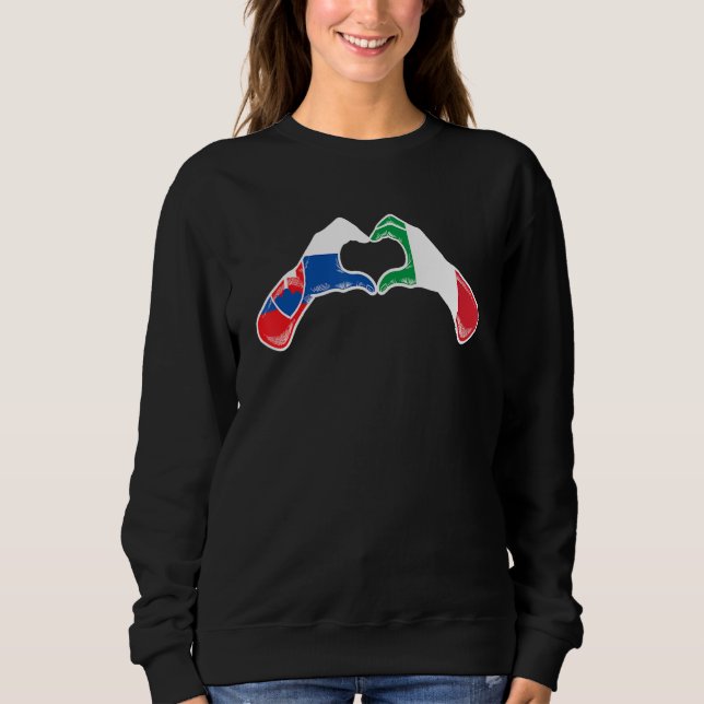 Slovakia Italy Flag  Slovakian Italian Heart Sweatshirt (Vorderseite)