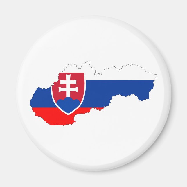 Slovakia-Länderflaggenplan Form der Silhouette Magnet (Vorne)