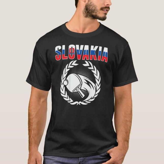 Slovakia Ping Pong  Slovak Table Tennis Team Suppo T-Shirt (Vorderseite)