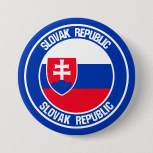 Slovakia Round Emblem Button
