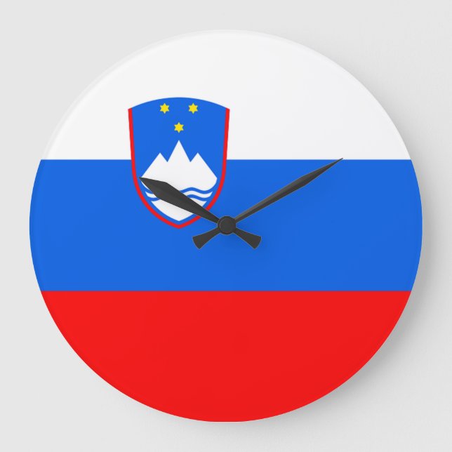 Slovenia Flag Große Wanduhr (Vorderseite)