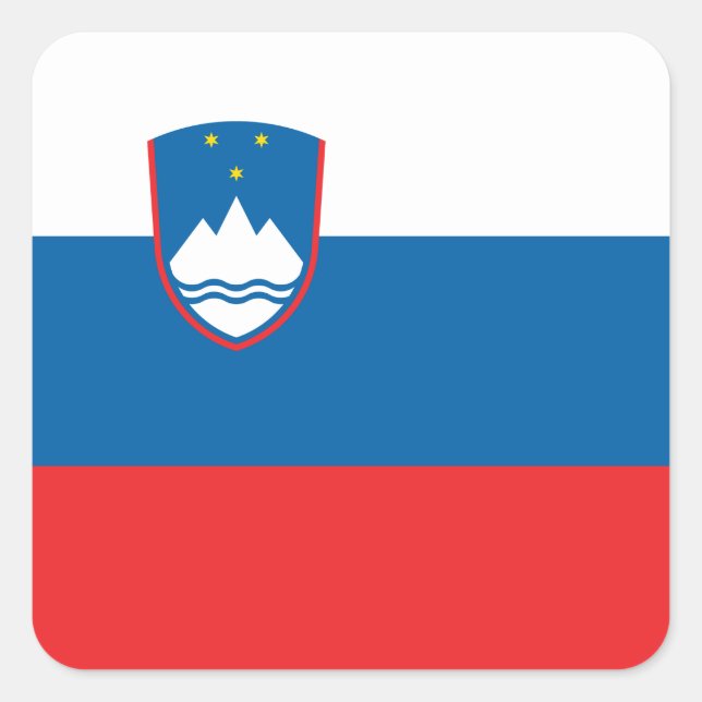 Slovenia Flag Quadratischer Aufkleber (Vorderseite)