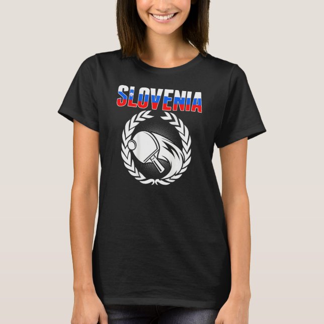 Slovenia Ping Pong  Slovenian Table Tennis Support T-Shirt (Vorderseite)