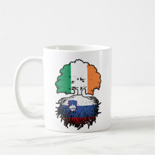 Slovenia Slovenian Irish Ireland Tree Roots Flag Kaffeetasse