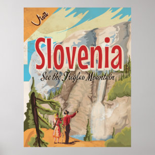 Slovenien Vintage Travel Poster