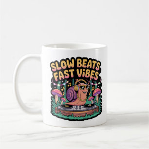 Slow Beats Fast Vibes Colorful Snail DJ Funny Kaffeetasse