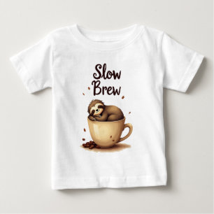 Slow Brew Coffee Faultier Baby T-shirt
