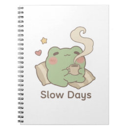 Slow Days Frog Notizbuch | Süßes Kawaii Tagebuch