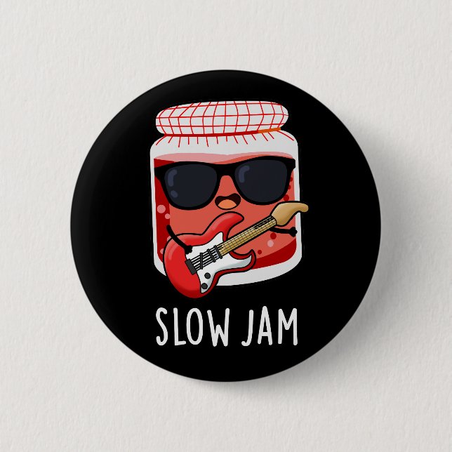 Slow Jam Funny Food Puff Dark BG Button (Vorderseite)