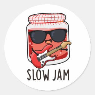 Slow Jam Funny Food Puff Runder Aufkleber