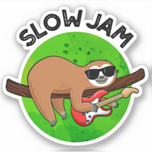Slow Jam Funny Music Animal Puff Aufkleber