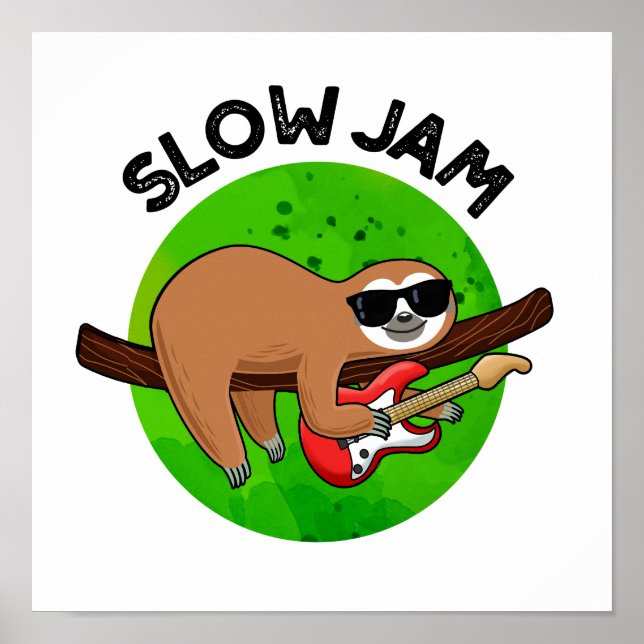 Slow Jam Funny Music Animal Puff Poster (Vorne)