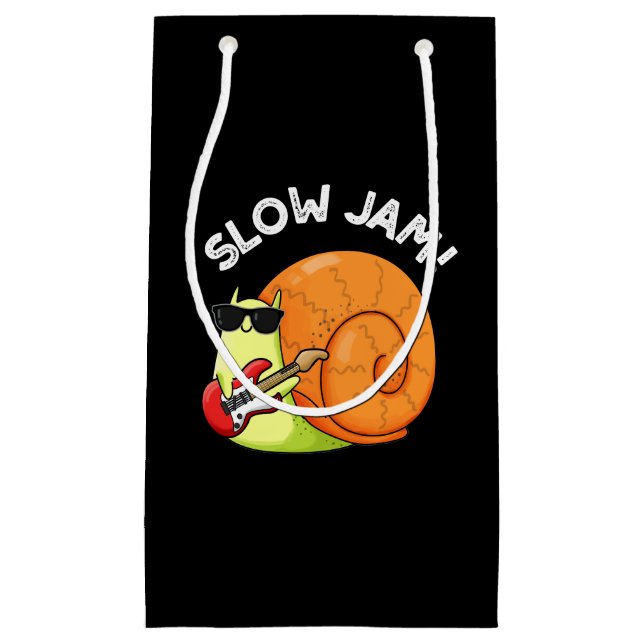 Slow Jam Funny Music Snail Puff Dark BG Kleine Geschenktüte (Vorderseite)