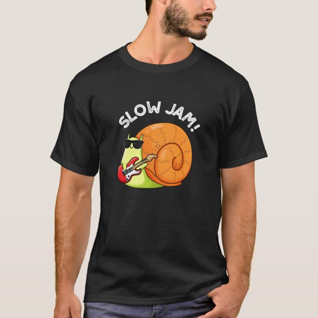 Slow Jam Funny Music Snail Puff Dark BG T-Shirt (Vorderseite)