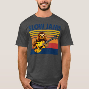 Slow Jams GUITAR Funny Sloth Play Guitar  T-Shirt