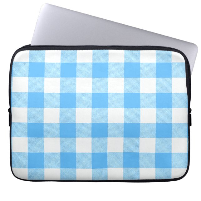Slow-Living Sommer Karo Laptopschutzhülle (Vorderseite)
