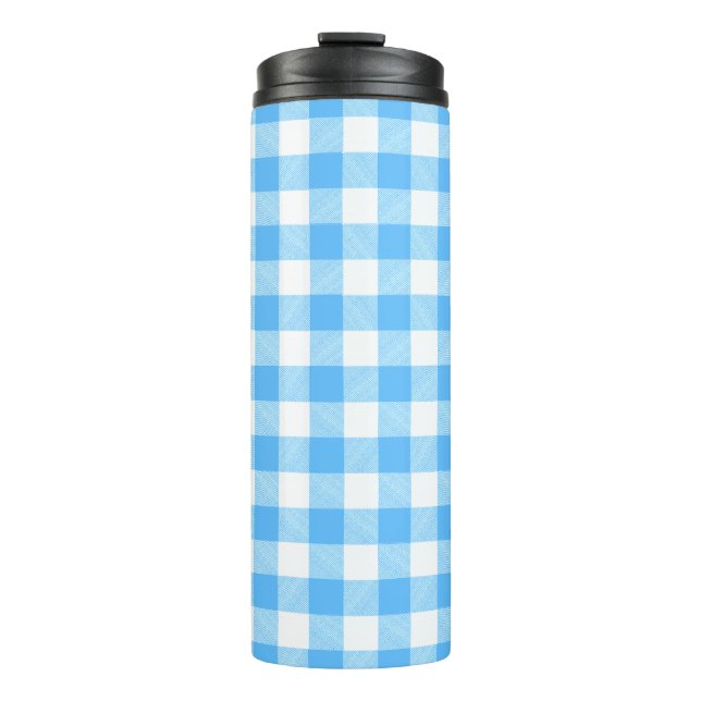 Slow-Living Sommer Karohemd Thermosbecher (Vorderseite)