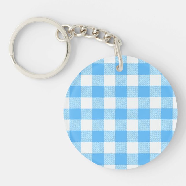 Slow-Living Summer Sky Check Schlüsselanhänger (Vorderseite)