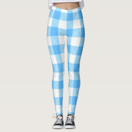 Slow-Living Summer Sky Plaid Leggings
