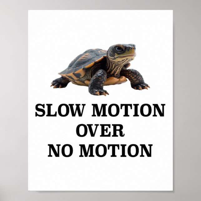 Slow Motion Over No Motion Turtle Meme  Poster (Vorne)