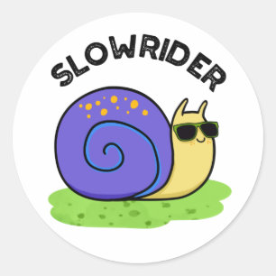 Slow Rider Funny Low Rider Snail Pub Runder Aufkleber