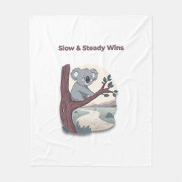 **"Slow & Steady Wins – Motivational Cute Koala "* Fleecedecke